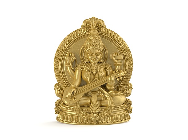 3D printed Saraswati goddess statue - Hindu deity